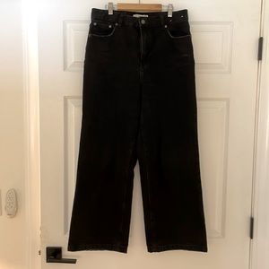 High Waist Black Wide Leg Jeans